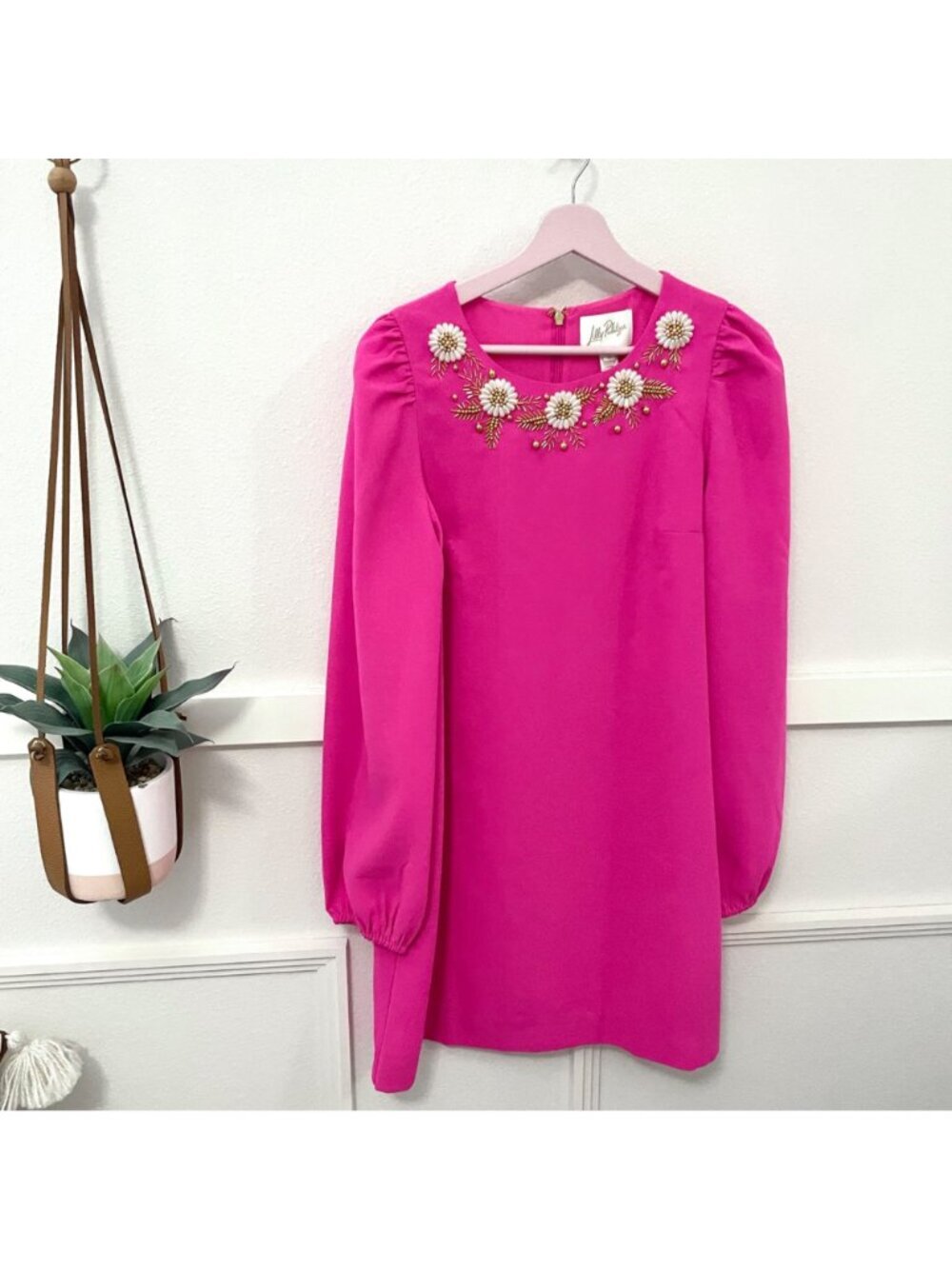 NWT Lilly Pulitzer Rainer Dress in Passion Fruit Pink Size 6 Beaded Floral - Picture 3 of 8